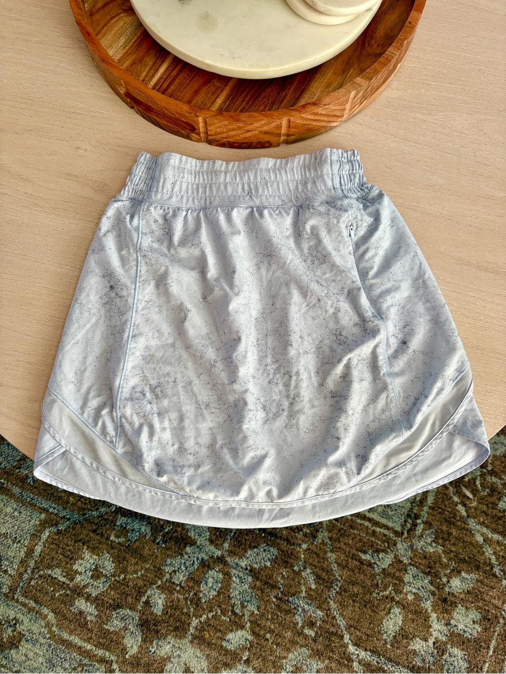 Lululemon Light Silver Blue Athletic Tennis Skirt with Elastic Waist